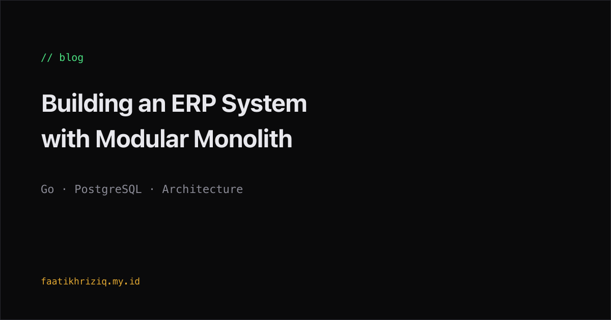 Building an ERP System with Modular Monolith Architecture